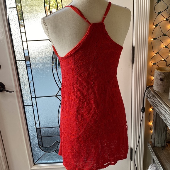 Red lace mini dress mini - Picture 5 of 5